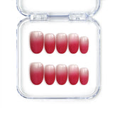 Naillover Singapore handmade short pink press on nails with gradient pink-to-white finish and cat-eye shimmer in oval shape